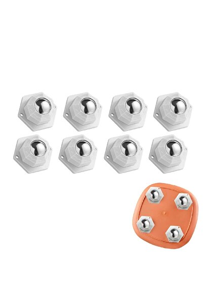 Arabest 8 PCS Universal Ball Casters,360° Rotation Stainless Steel Caster Whe...