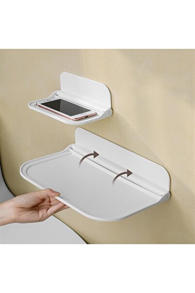 Arabest 2 Pcs Foldable Wall Mount Floating Shelf,Large Capacity,Drill-Free Ad...
