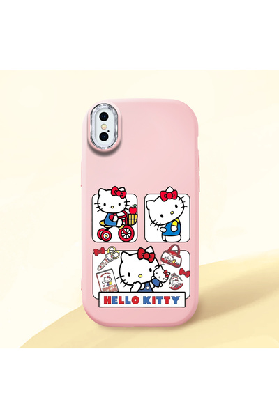 Hontinga iPhone XS Max Uyumlu Kılıf kamera koruyucu Pembe Silikon Couple Tele...