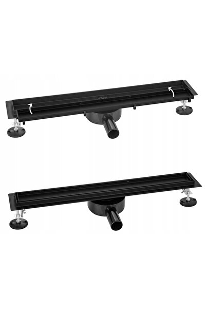 Granitan Rigola Dus Liniara 70 cm Neagra OLWP-700bk, Sifon Rotativ 360, Otel ...
