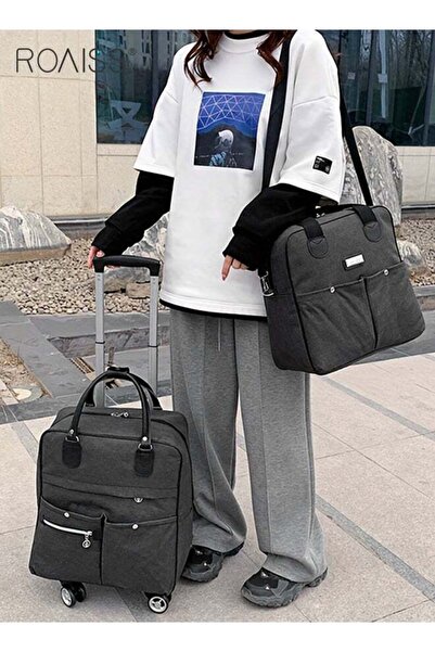 ROAISS Unisex 2 Pack Trolley Bag Set, Premium Large Capacity Foldable Multifu...