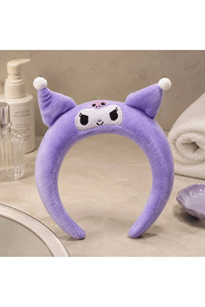 wafra store Cute Sanrio Kuromi 3D Plush Hairband Warm Fur Hair Hoop for Girls...