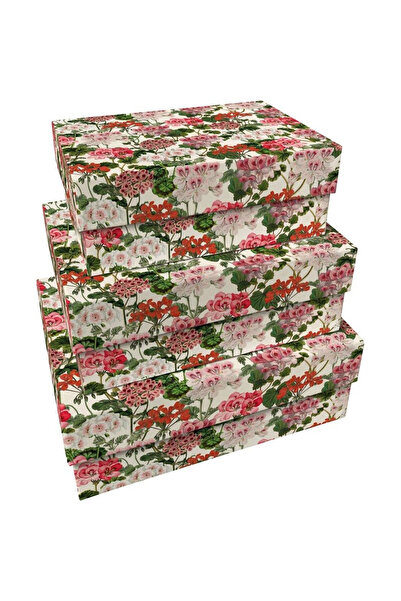OEM Cutii decorative Skona Ting Pelargonia, cu imprimeu floral, cu capac, mul...