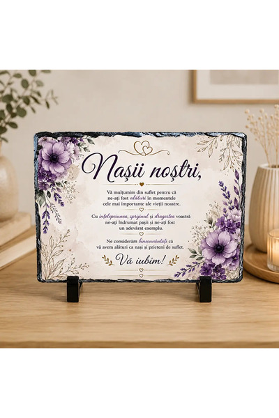 peGiftuiala Placa Ardezie pentru Nași – Cadou de Multumire