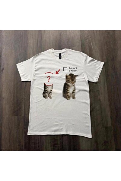 Grafftee Clothing Funny Cat Captcha Printed Unisex Oversize T-Shirt