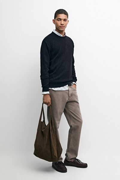 Massimo Dutti %100 pamuklu fitilli triko kazak