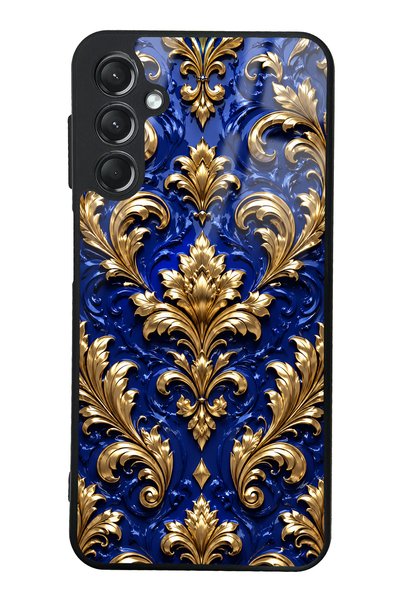 Spoyi حافظة هاتف سامسونج A24 رويال سافاير باروك ديزاين لامعة