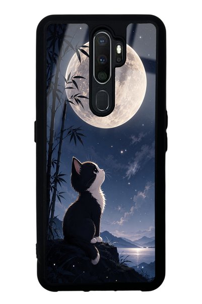 Spoyi حافظة هاتف لامعة بتصميم Moon Guardian Kitty لهاتف اوبو A5 2020