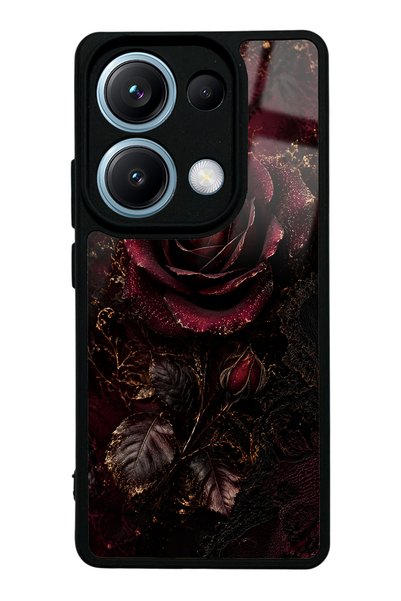 Spoyi Xiaomi Redmi Note 14S Glossy Phone Case with Midnight Velvet Rose Design
