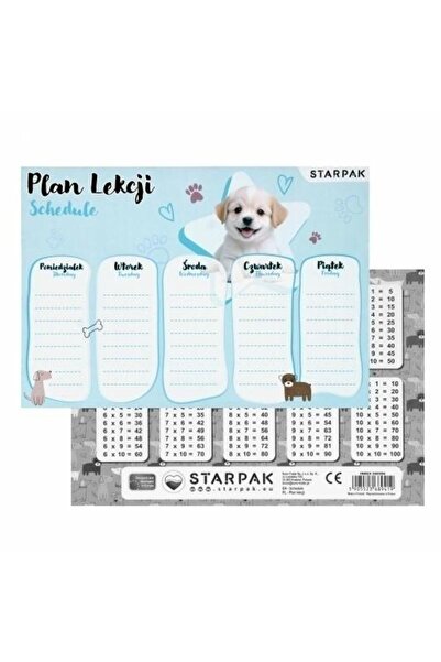 Starpak Plan de lectură Cuties Catelusi cu tabla inmultirii 23x16 cm
