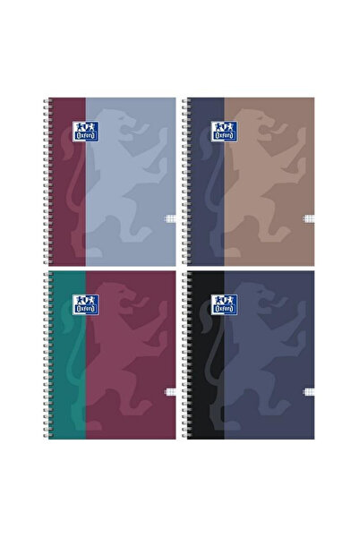 Oxford Caiet spiralat B You A4, 100 file, cu patratele, coperta Touch, Multic...