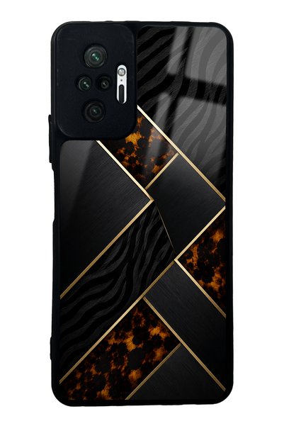 Spoyi Xiaomi Redmi Note 10 Pro Glossy Phone Case with Black Mosaic Design