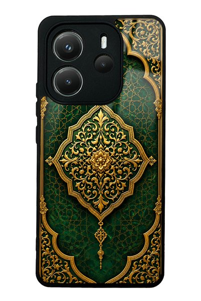 Spoyi غطاء هاتف لامع بتصميم عثماني أخضر زمردي لهاتف شاومي ريدمي نوت 14 الجيل ...