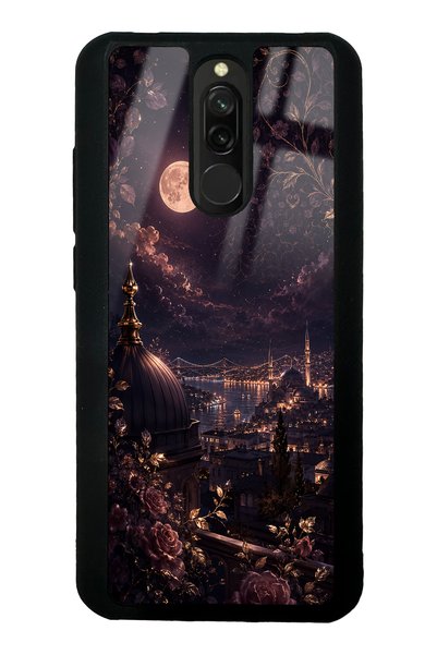 Spoyi حافظة هاتف Xiaomi Redmi 8 ذات تصميم ليلي لامع من خشب الورد بوسفوروس