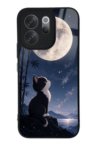 Spoyi Vivo V70 Moon Guardian Kitty Tasarımlı Glossy Telefon Kılıfı