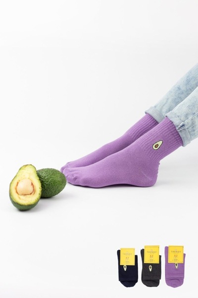 TRENDY Ημίκοντες Κάλτσες "Trendy" AVOCADO 3 ζευγάρια