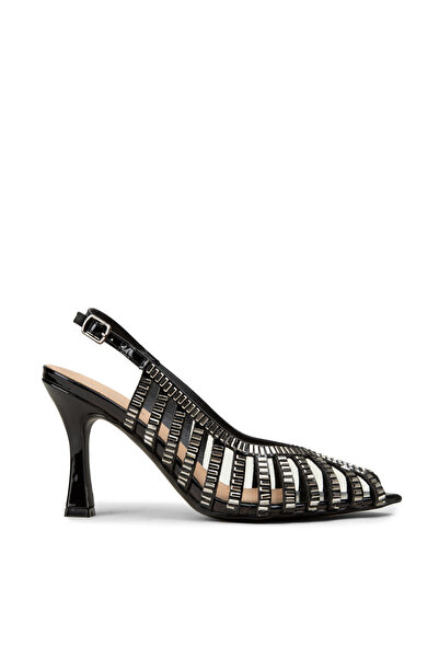 Deery Women's Black Slingback Evening Dress Shoes