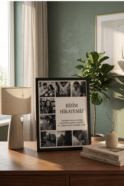 ÇELİKLER HEDİYE Kişiye Özel Fotoğraf Kolaj Çerçeve Bizim Hikayemiz Sevgiliye ...