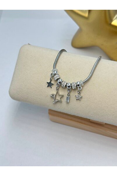 BYYEŞO Star Detail Charm Steel Bracelet