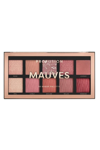 Profusion Paleta Farduri Vegane, 10 Nuante - Cosmetics Mauves, 103 g