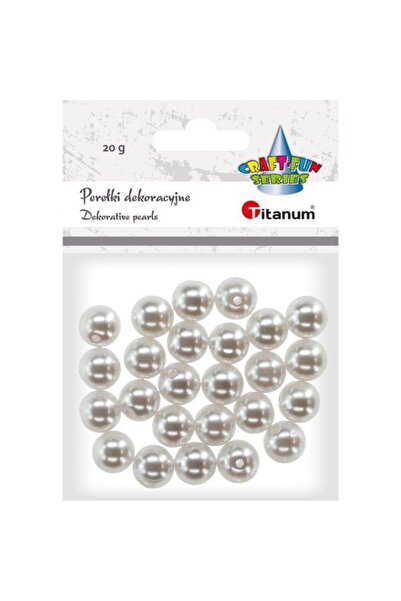 Titanum Perle decorative, Titanum, 12 mm, 20 bucati, Alb
