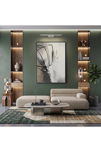 KOLAJTASARIM Mobilier abstract în tonuri de gri neutru, cu cadru metalic negr...