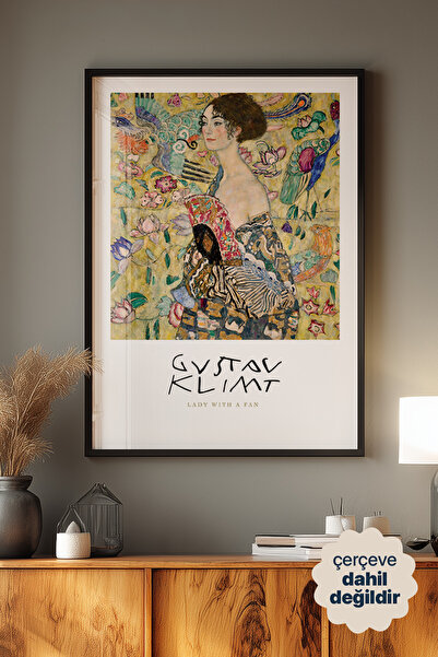 Persona Istanbul Gustav Klimt "Lady with a Fan" - Sanat Posteri (Çerçevesiz)