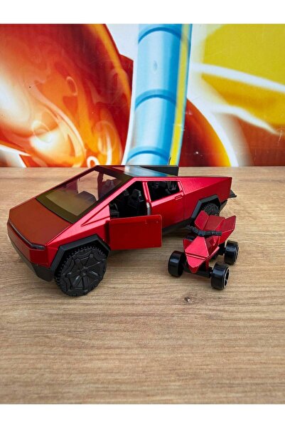 scntoys Tesla Cybertruck Diecast Pickup Tesla Model Motorlu Diecast Car Mini Red