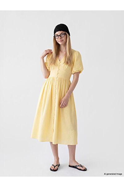 LC Waikiki Balloon Sleeve Waist-Seated Corset Dress for Style Enthusiasts fro...