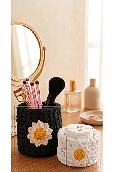 VOLOYAS Handmade Daisy Makeup and Care Organizer Set. Shipped in Pairs.