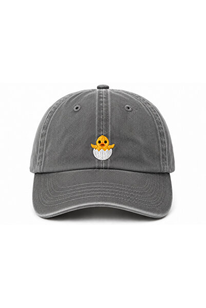WeavedCo Cute Chick Emoji Embroidered Vintage Washed Cap Hat