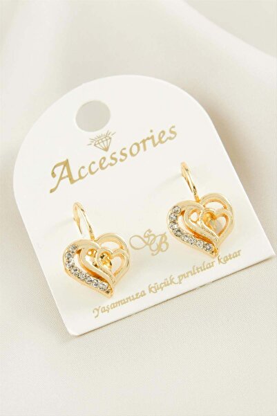 ZERO LAND Spt-Gld Heart Stone (81115) Clip Earrings-Yellow