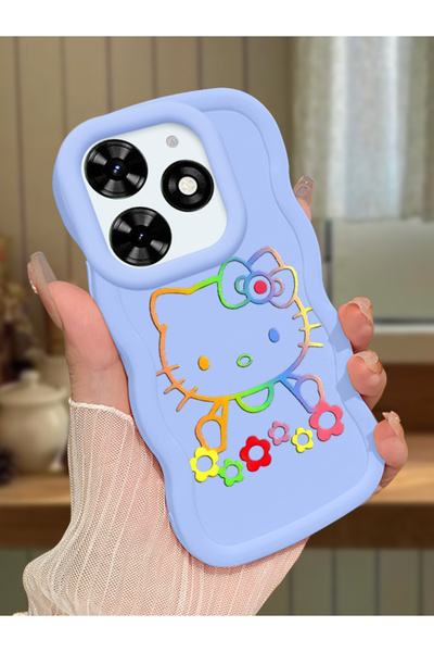 Hontinga Tecno Spark 20C Compatible Case Camera Protector Blue Silicone Coupl...
