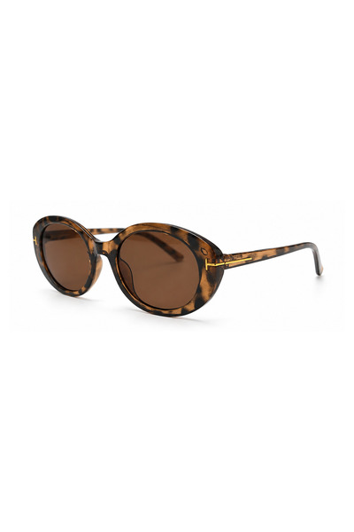 Toz Vintage Revora Leopard Patterned Brown Bone Frame Brown Glass Vintage Ret...