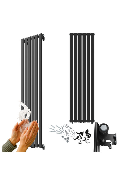 Granitan Radiator Baie Fero, Vertical, Panou, 1600x450 mm, 776 W, Negru