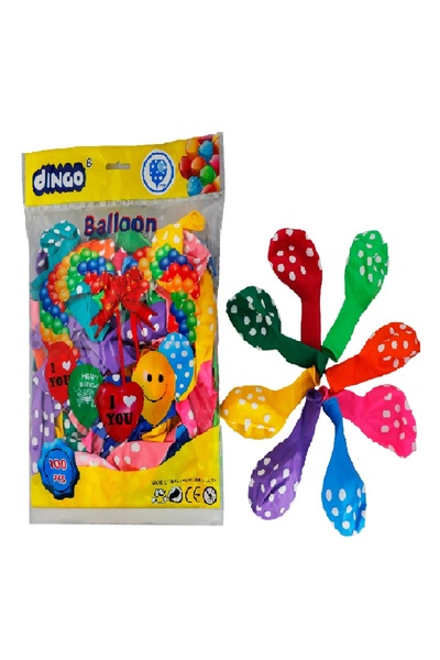 Generic Party Panda White Dotted Balloon, 100 Pieces
