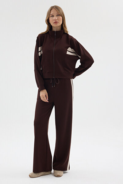 zitex Women's Garni Detailed High Collar Zippered Modal Fabric Tracksuit Set