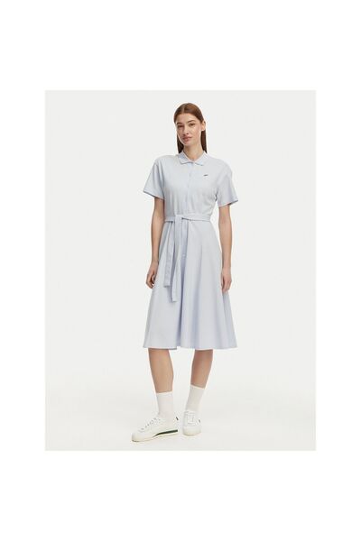 Lacoste Rochie cămașă de damă EF9621 Albastru