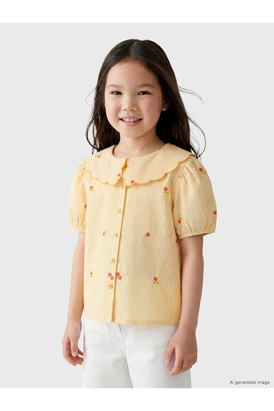 LC Waikiki Peak New Season Embroidered Poplin Girls' Shirt