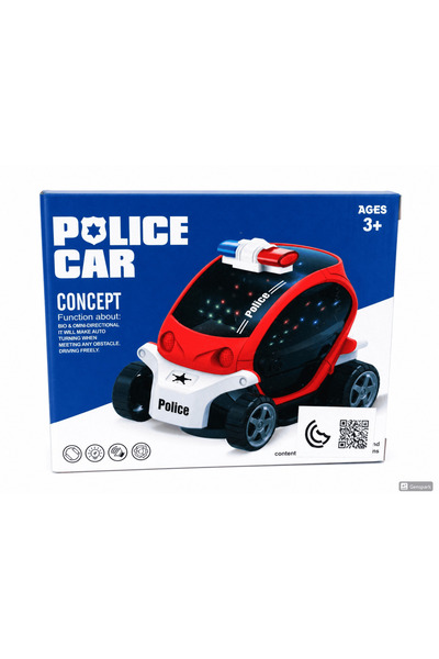 Bo da toys لعبة سيارة شرطة ذكية للأطفال من بودا تويز بميزة تفادي العوائق والد...