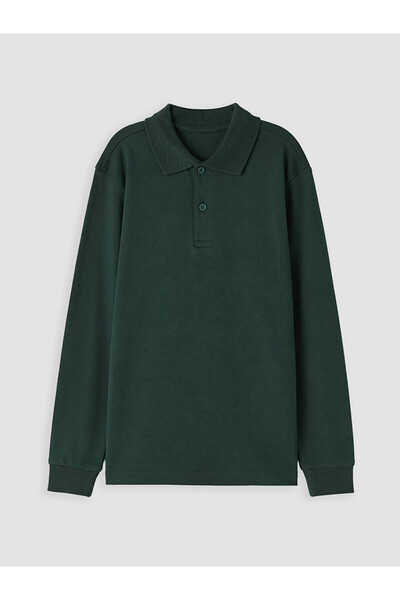 LC Waikiki Lcw Kids Green Polo Neck Boys T-Shirt