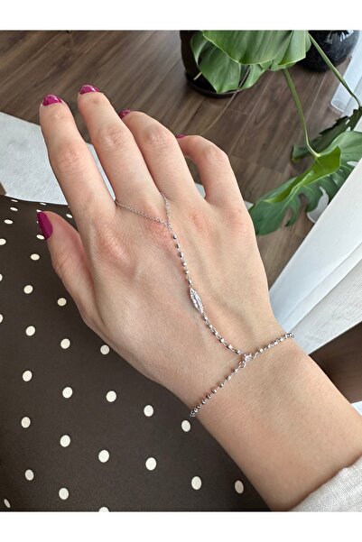 ringbox Gümüş Renkli Mekik Taşlı Zincir Şahmeran