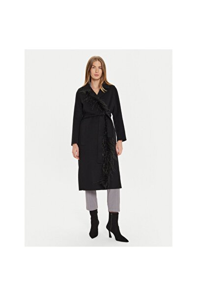 TWINSET Palton de lână pentru femei 242TP2065 Negru