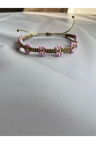 Burçin Örbük Accessory Pastel Papatya Makrome Bileklik – Ayarlanabilir El Yap...