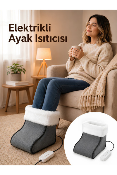 BEYLİNİ 220V Elektrikli Ayak Isıtıcı Minder 5 Kademeli Kumandalı Ev Ofis Büro...