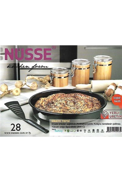 COOK-LAB 32 cm Round Healthy Enamel Baking Tray Large Size