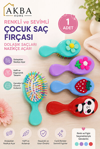 AKBA HOME Figürlü Çocuk Saç Fırçası Dolaşık Açıcı Tarak