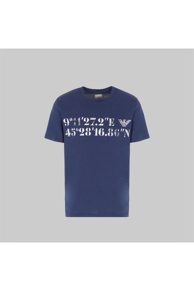 Emporio Armani Φθαρμένο μονογραμμένο μπλουζάκι Μ