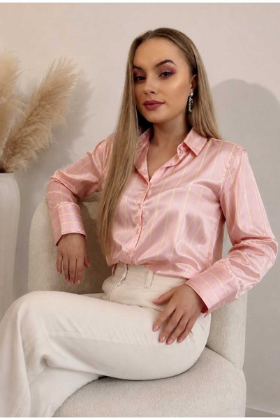 A.P Boutique Cămașă din satin cu dungi fine