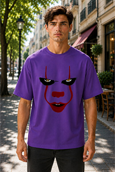 VODEXA Tricou oversize unisex cu imprimeu COLORFUL FACE, 100% bumbac, croială...